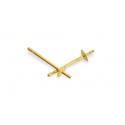 18K YELLOW CUP, POST AND PEG, 3mm 