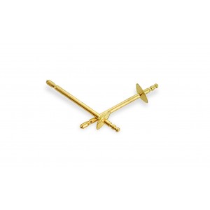 18K YELLOW CUP, POST AND PEG, 3mm 