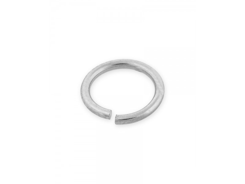 9K White Open Medium Weight Jump Ring - 1.0mm x 6.0mm (Per Piece)