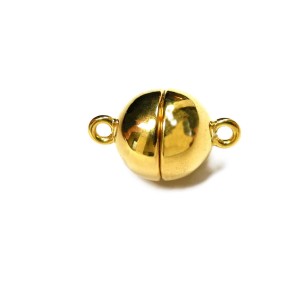 Gold Plated Sterling Silver Magnetic Clasp 6mm Round 