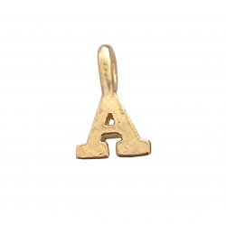 DEEP GOLD PLATE SMALL LETTER PENDANT - A 