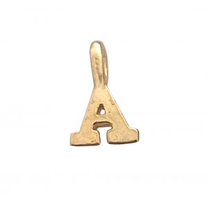 DEEP GOLD PLATE SMALL LETTER PENDANT - A 
