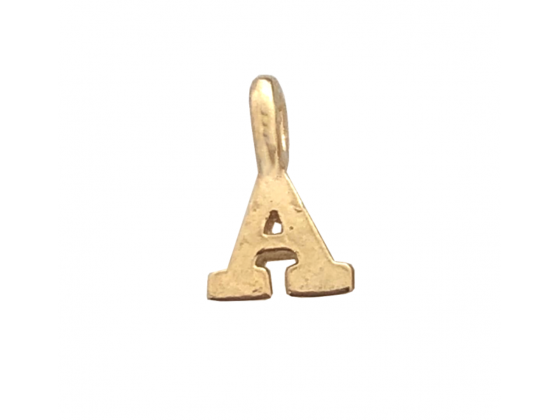 DEEP GOLD PLATE SMALL LETTER PENDANT - A 