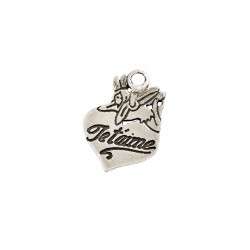 Sterling Silver 925 Je Taime Cupid Pendant