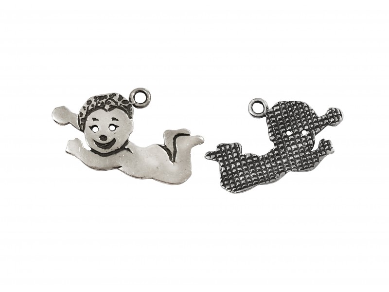 Sterling Silver 925 Laying Baby Pendant