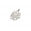 Sterling Silver 925 Flowers & Heart Pendant (Je Taime)