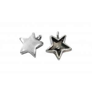 925 SILVER LARGE STAR PENDANT W/OPEN CONNECTION RING 