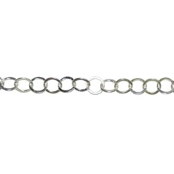 Sterling Silver 925 Round Flat Link Chain - 3.5mm (70)