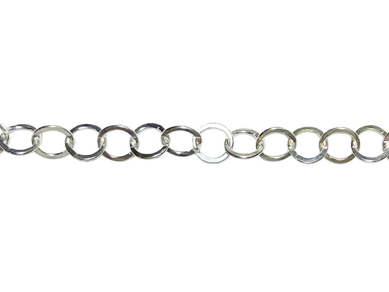 Sterling Silver 925 Round Flat Link Chain - 3.5mm (70)