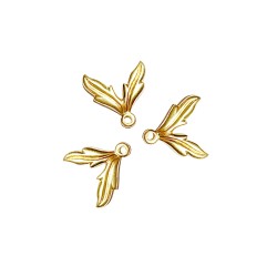 Gold Filled Two Leaves Charm with Loop