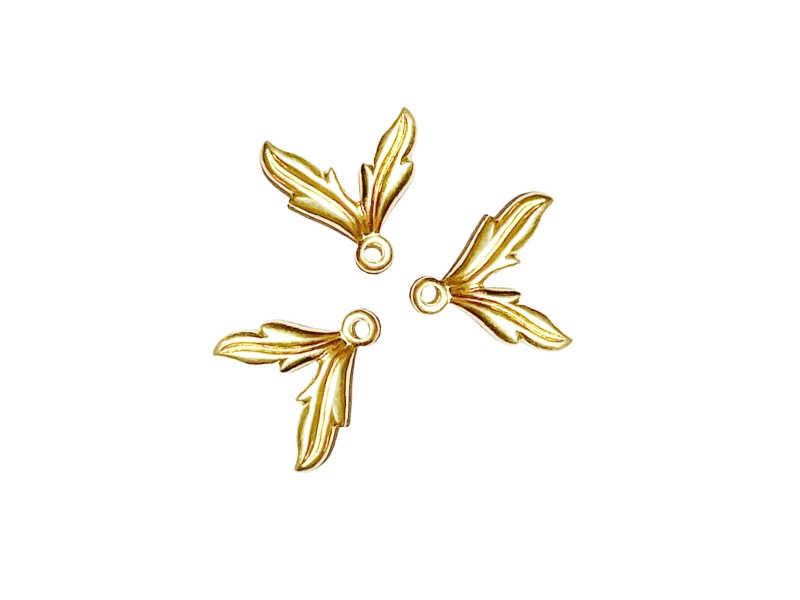 Gold Filled Two Leaves Charm with Loop