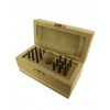 BOXED SET OF 18 BEZEL SETTING PUNCHES (0.75mm-7.75mm), WITH CHUCK HAND-PIECE