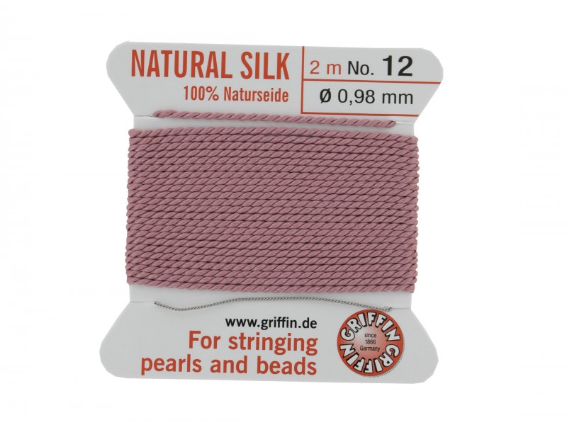 Griffin Silk Cord - Dark Pink - 2mtrs - Size 12