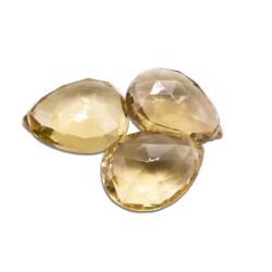 Lemon Quartz Faceted Badamche Drops - Singles