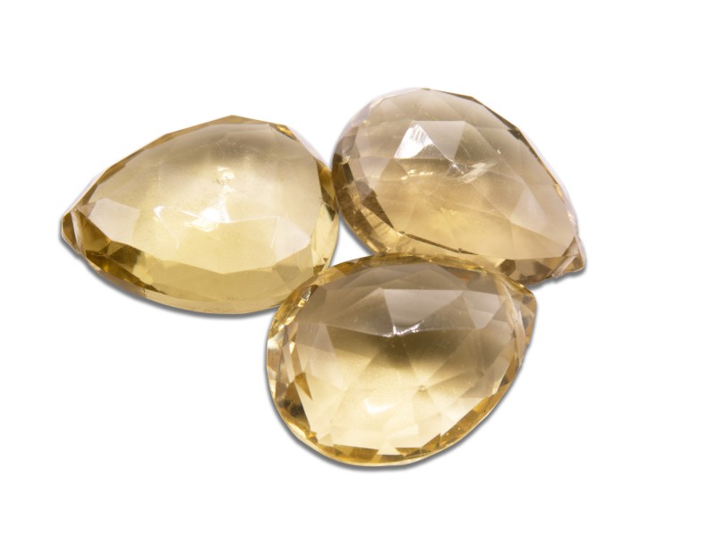 Lemon Quartz Faceted Badamche Drops - Singles