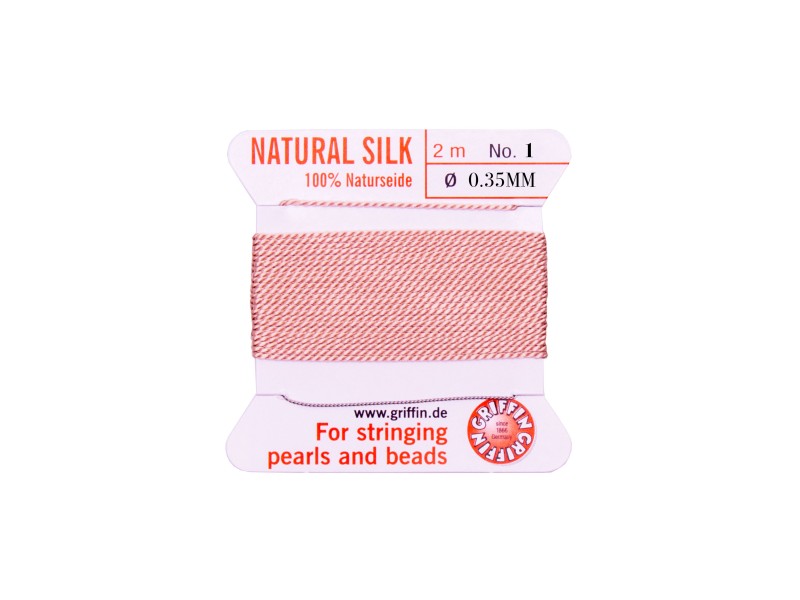 Griffin Silk Cord - Light Pink - 2mtrs - Size 01