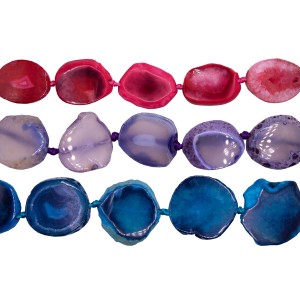 Agate Flat Oval Beads, Dyed
