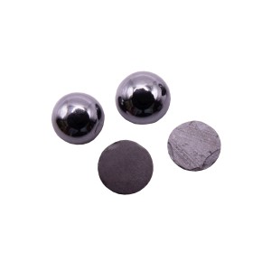 Hematite Cabs, Round - 7mm