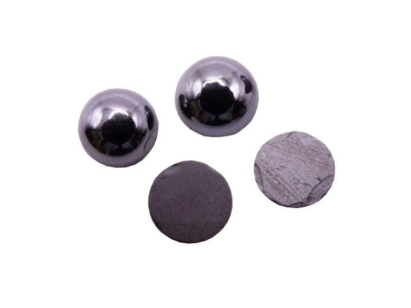 Hematite Cabs, Round - 7mm