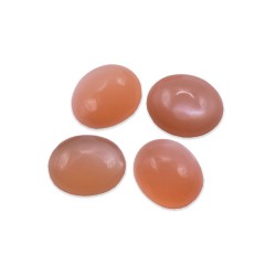 Moonstone Cabs, Pink, Oval - 5 x 7mm