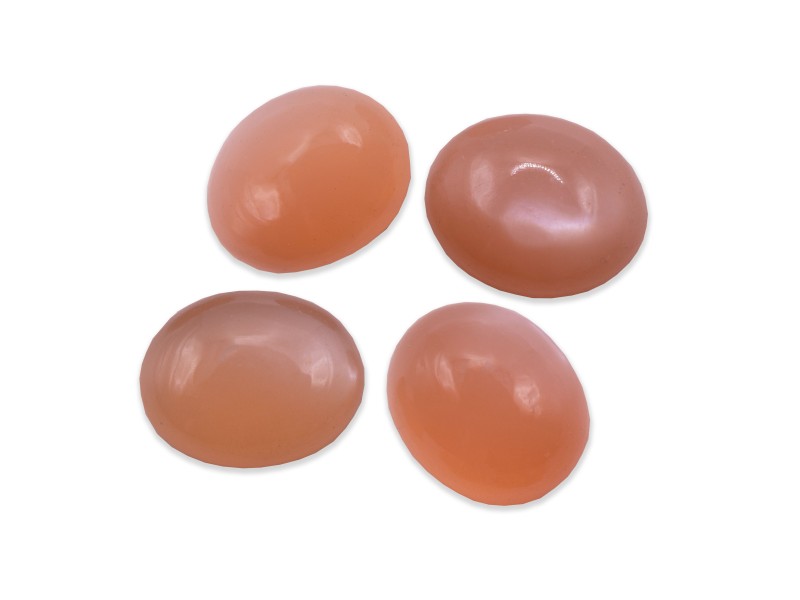 Moonstone Cabs, Pink, Oval - 5 x 7mm