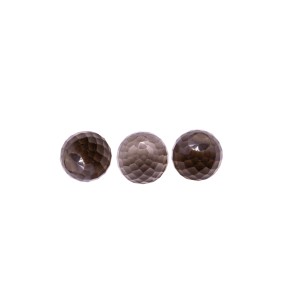 Smoky Quartz Faceted No Hole Beads - 10mm Round