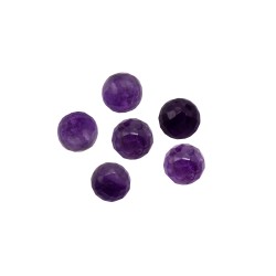 Amethyst Faceted No Hole Beads, Round - 8mm 