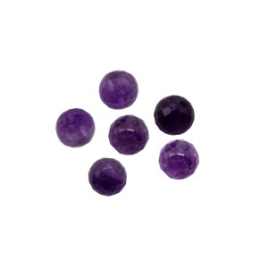 Amethyst Faceted No Hole Beads, Round - 8mm 