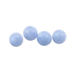 Blue Lace Agate No Hole Beads - 10mm Round