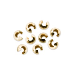 14K Yellow Gold Crimp Covers - 3mm