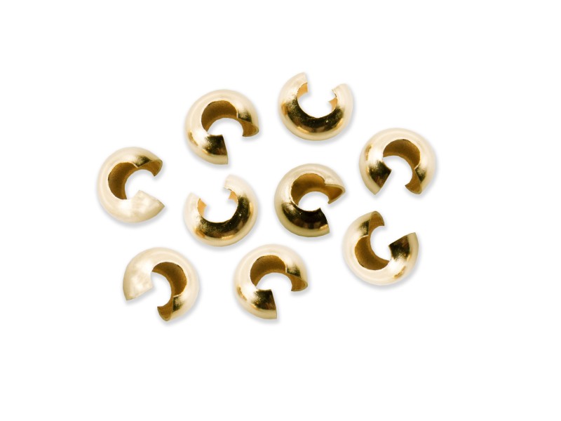 14K Yellow Gold Crimp Covers - 3mm