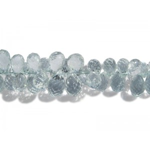 Aquamarine Faceted Drop Briolette Beads 