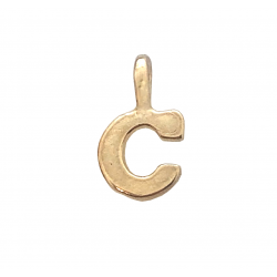 DEEP GOLD PLATE SMALL LETTER PENDANT - C  