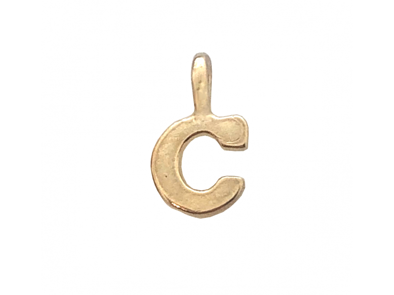 DEEP GOLD PLATE SMALL LETTER PENDANT - C  
