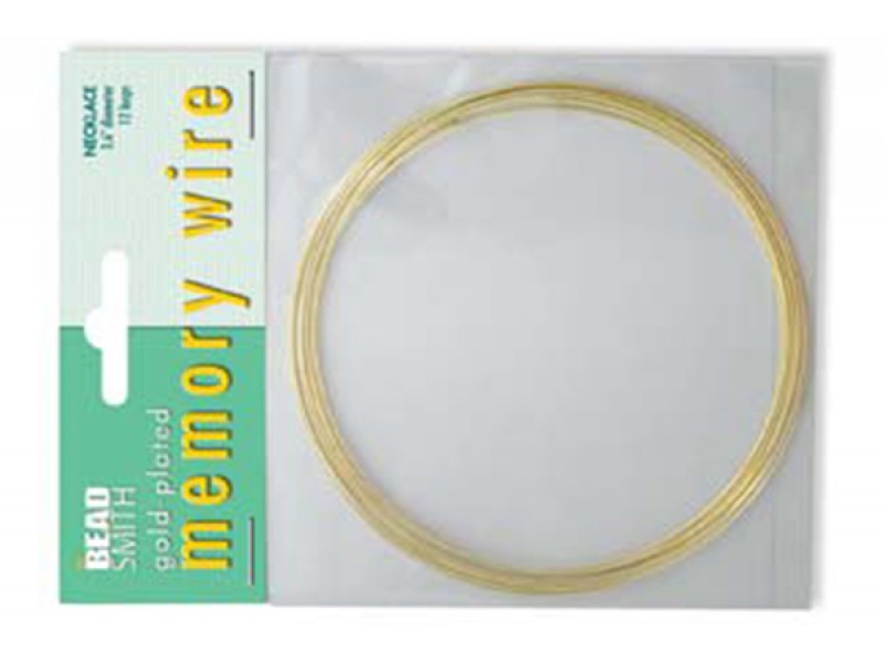 Gold Plated Memory Wire Necklet, 12 loops, D 3.6''