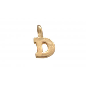 DEEP GOLD PLATE SMALL LETTER PENDANT - D