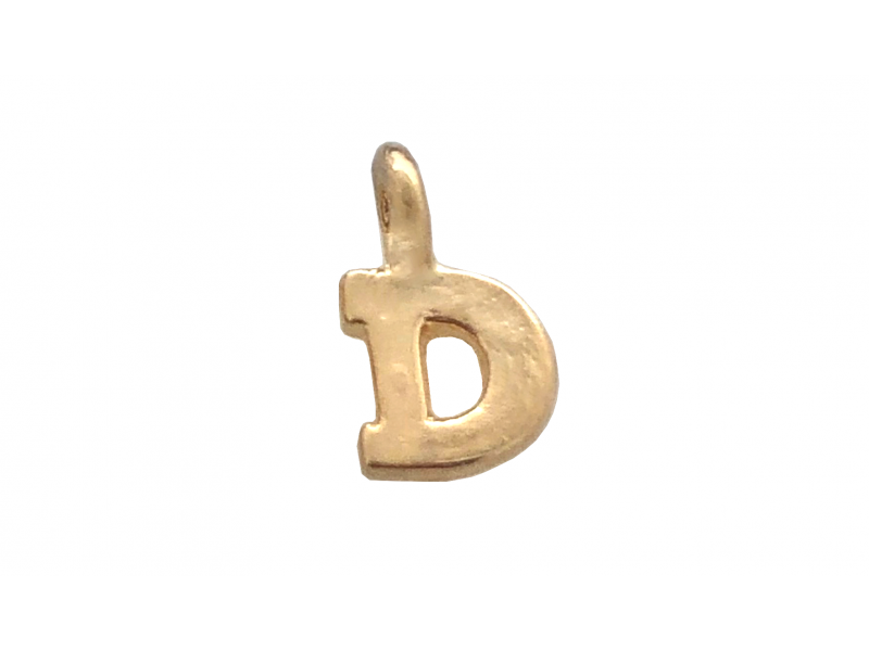 DEEP GOLD PLATE SMALL LETTER PENDANT - D