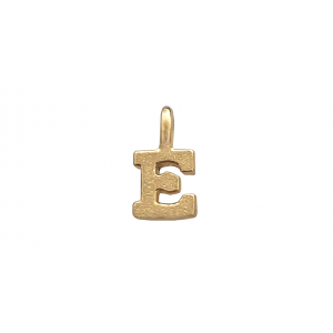 DEEP GOLD PLATE SMALL LETTER PENDANT - E 