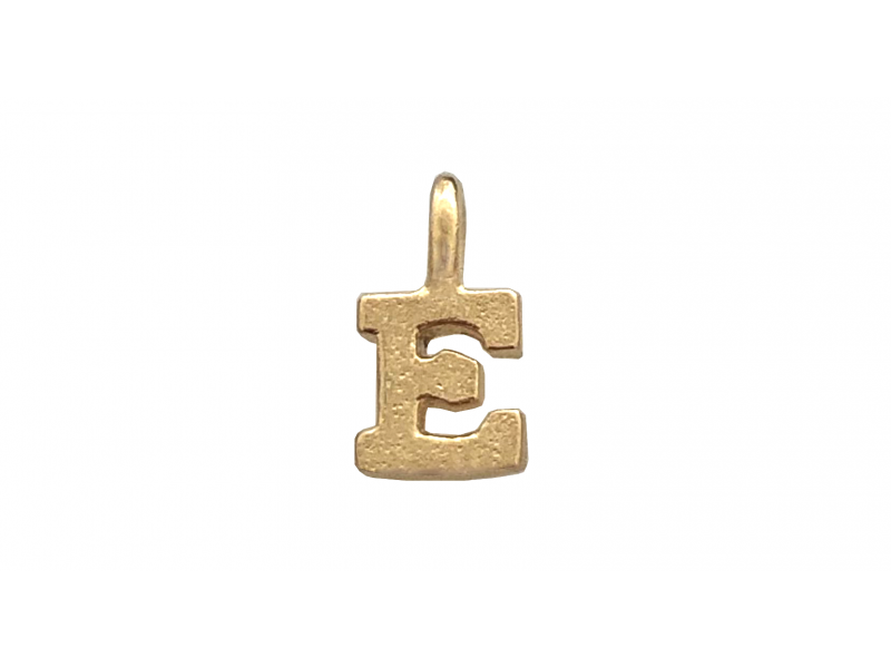 DEEP GOLD PLATE SMALL LETTER PENDANT - E 