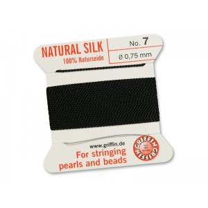 GRIFFIN Bead Silk Cord BLACK, 2 meters, size 07