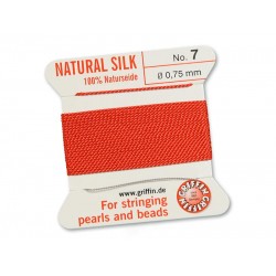Griffin Silk Cord - Coral - 2mtrs - Size 07