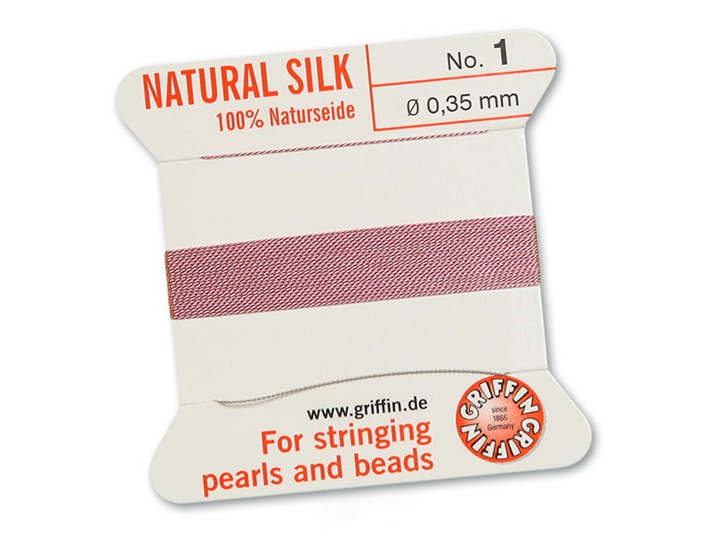 Griffin Silk Cord - Dark Pink - 2mtrs - Size 01
