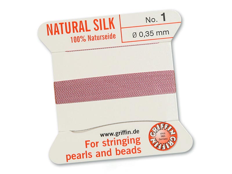 Griffin Silk Cord - Dark Pink - 2mtrs - Size 01