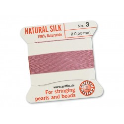 Griffin Silk Cord - Dark Pink - 2mtrs - Size 03