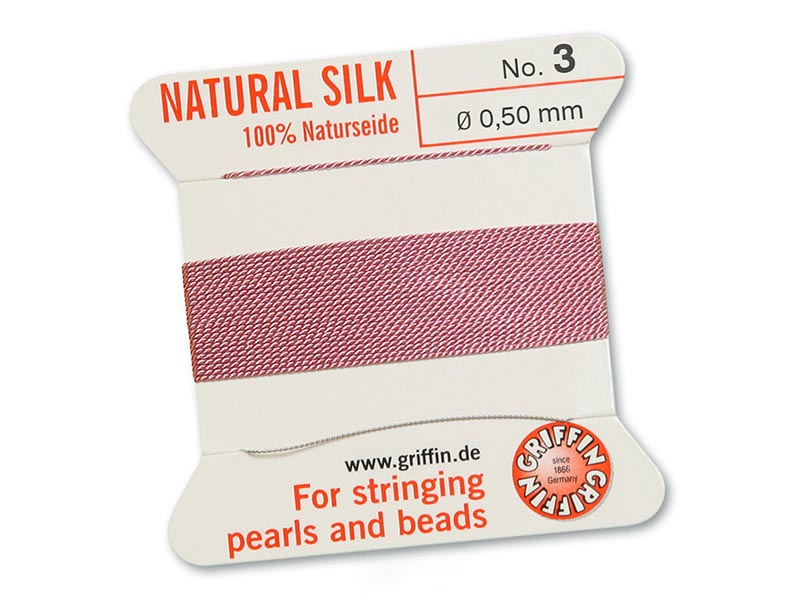Griffin Silk Cord - Dark Pink - 2mtrs - Size 03