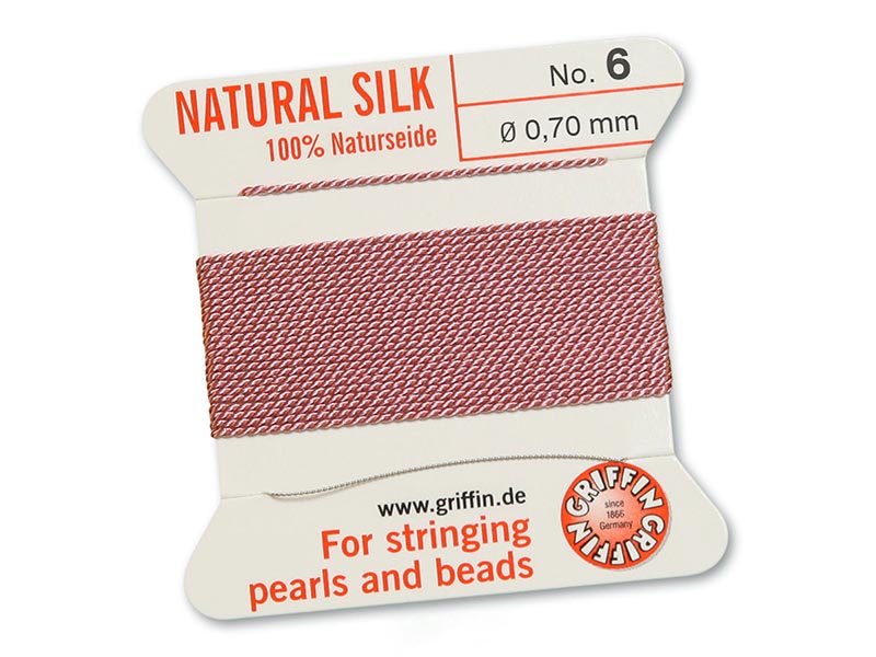 Griffin Silk Cord - Dark Pink - 2mtrs - Size 06