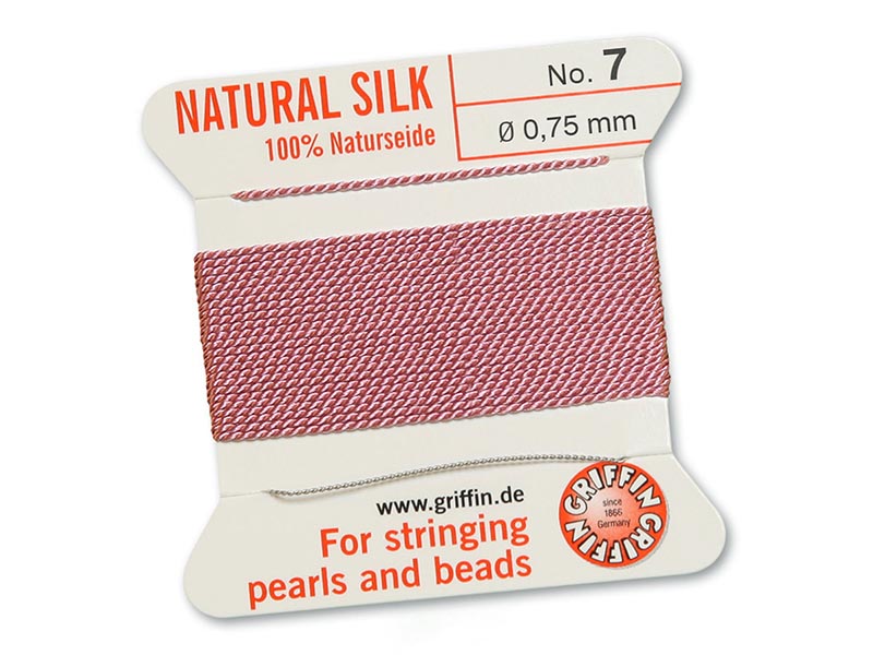 Griffin Silk Cord - Dark Pink - 2mtrs - Size 07