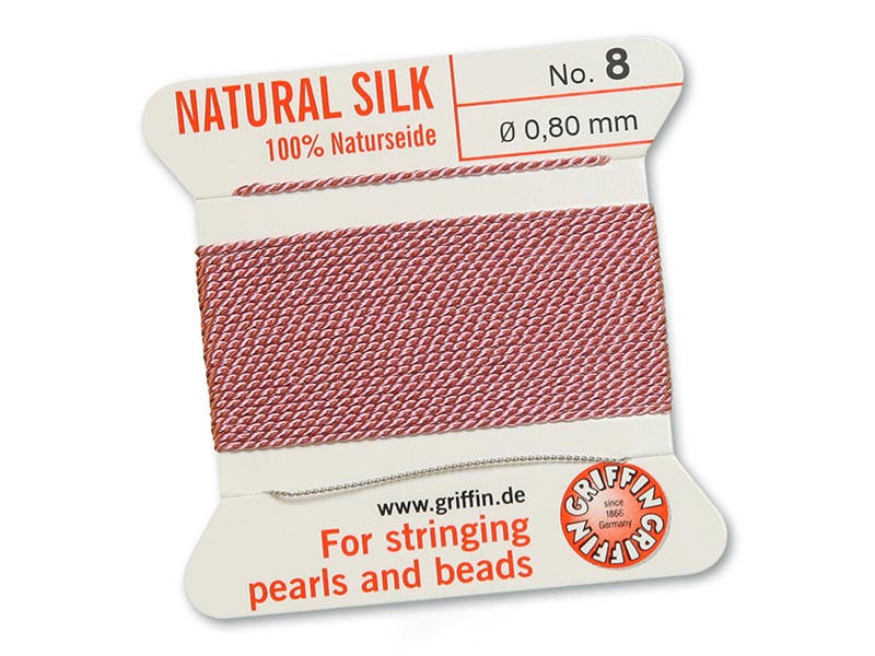 Griffin Silk Cord - Dark Pink - 2mtrs - Size 08