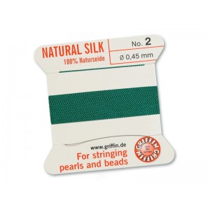 Griffin Silk Cord - Green - 2mtrs - Size 02