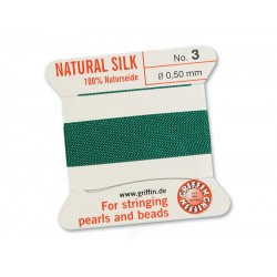 Griffin Silk Cord - Green - 2mtrs - Size 03